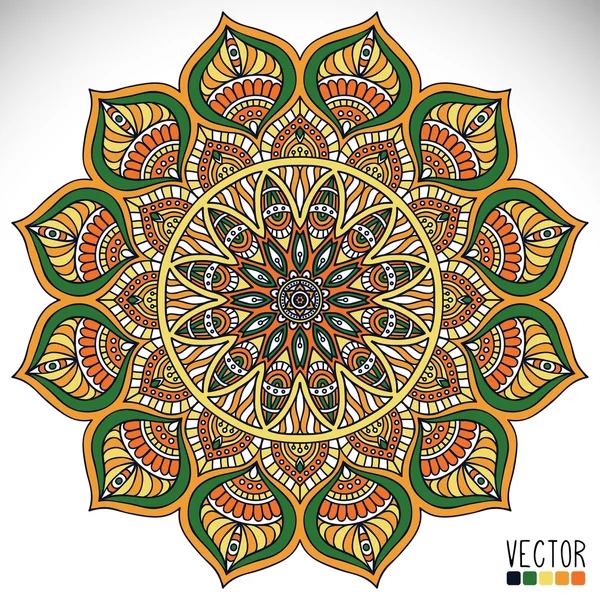 Mandala. Patrón de ornamento redondo — Vector de stock