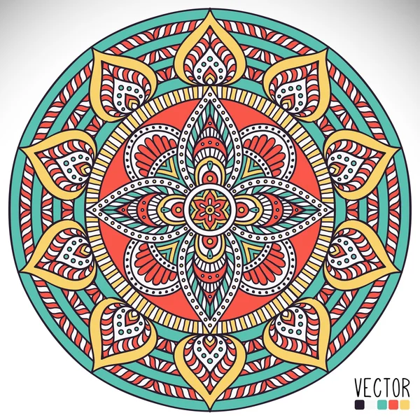 Mandala. Model rotund de ornament — Vector de stoc