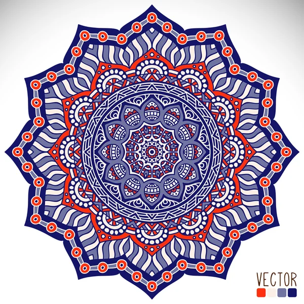 Mandala. Model rotund de ornament — Vector de stoc