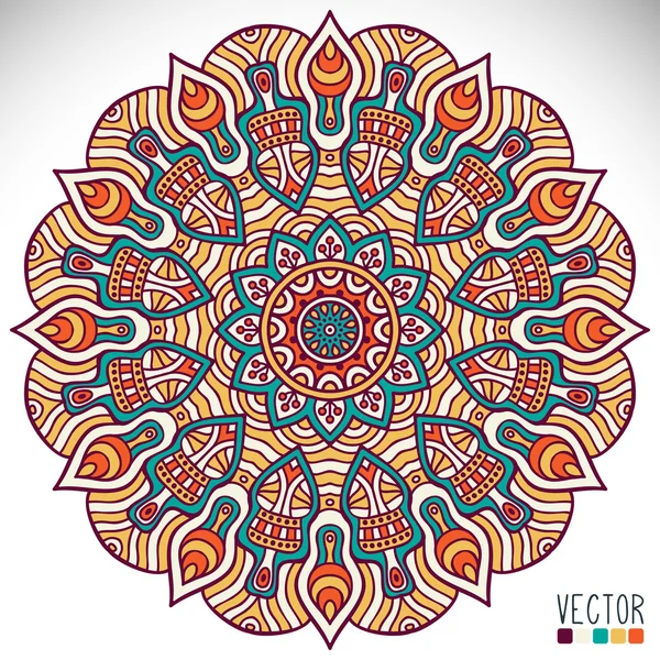 Mandala. Padrão de ornamento redondo —  Vetores de Stock