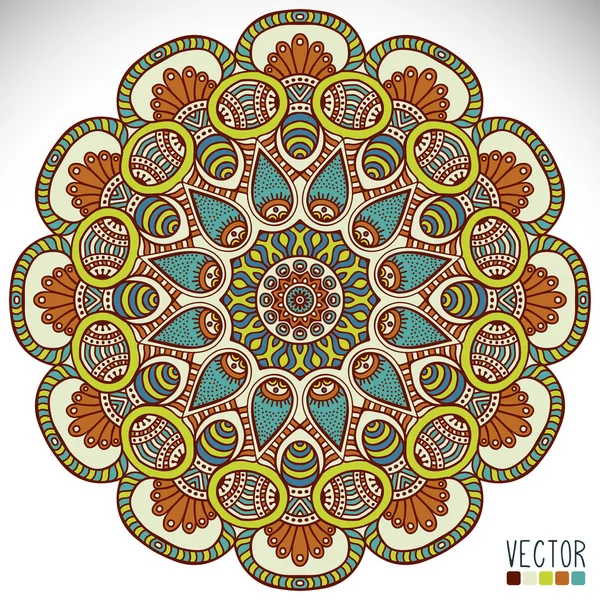 Mandala. Patrón de ornamento redondo — Vector de stock