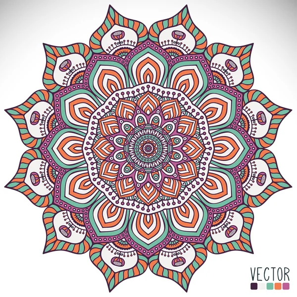 Mandala. Padrão de ornamento redondo — Vetor de Stock