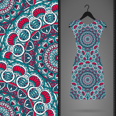 Elbise ve Dikişsiz desen kartı.