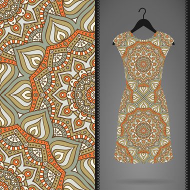 Elbise ve Dikişsiz desen kartı.