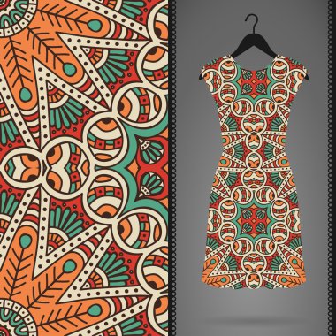 Elbise ve Dikişsiz desen kartı.