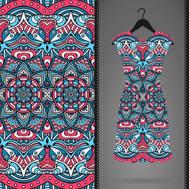 Elbise ve Dikişsiz desen kartı.