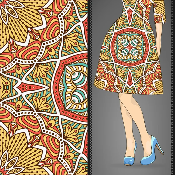 Платье с бесшовным узором — стоковый вектор