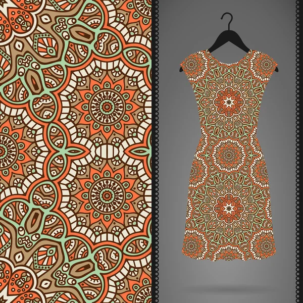 Dress with seamless pattern — Stock Vector