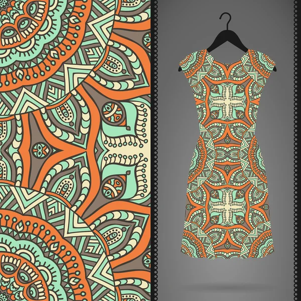Robe avec motif sans couture — Image vectorielle