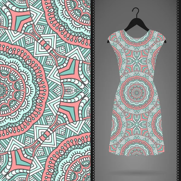 Dress with seamless pattern — Stock Vector