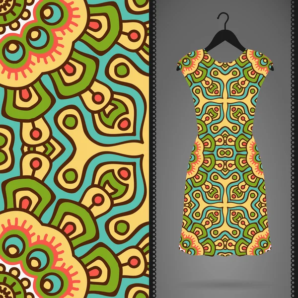 Платье с бесшовным узором — стоковый вектор