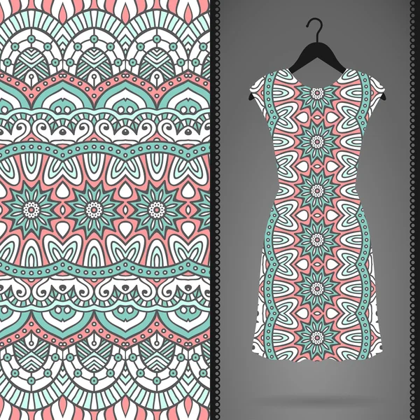 Dress with seamless pattern — Stock Vector