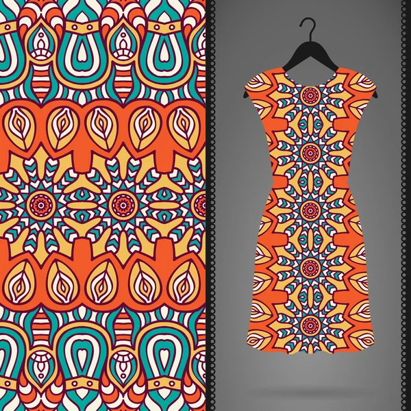 Dress with seamless pattern — Stock Vector