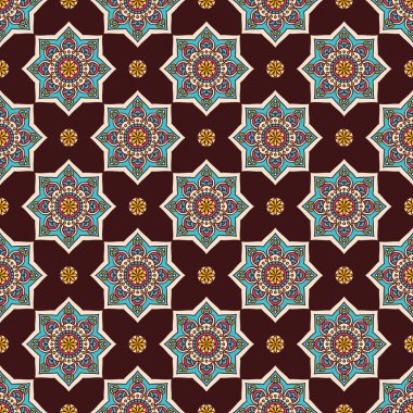 etnik çiçek seamless modeli