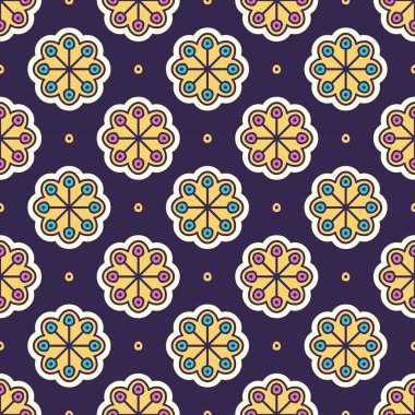 etnik çiçek seamless modeli