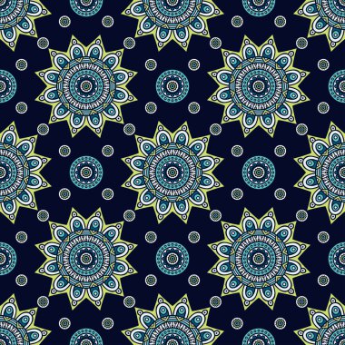 etnik çiçek seamless modeli