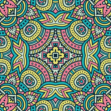 etnik çiçek seamless modeli