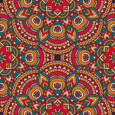 etnik çiçek seamless modeli