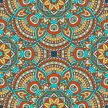 etnik çiçek seamless modeli