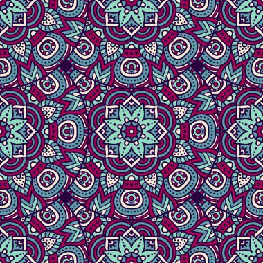 etnik çiçek seamless modeli