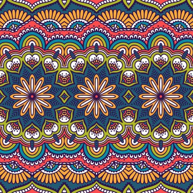 etnik çiçek seamless modeli