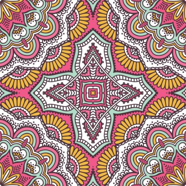 etnik çiçek seamless modeli