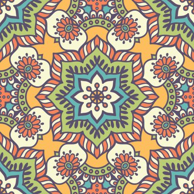 etnik çiçek seamless modeli