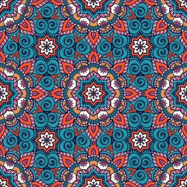 etnik çiçek seamless modeli