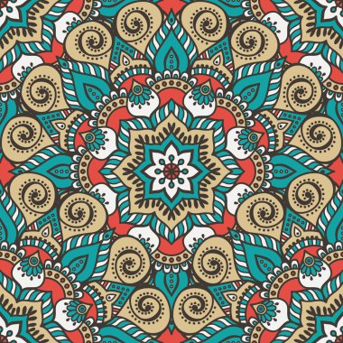 etnik çiçek seamless modeli