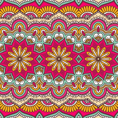etnik çiçek seamless modeli