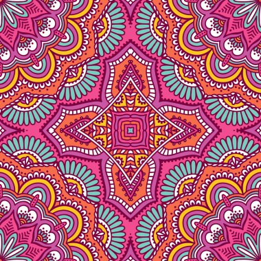 etnik çiçek seamless modeli