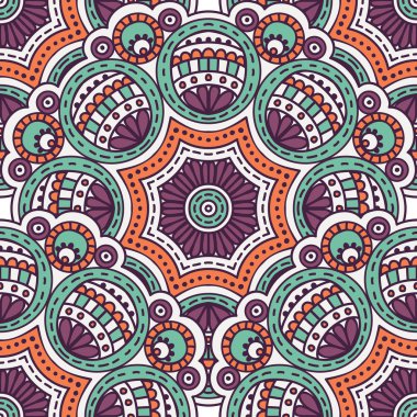 etnik çiçek seamless modeli