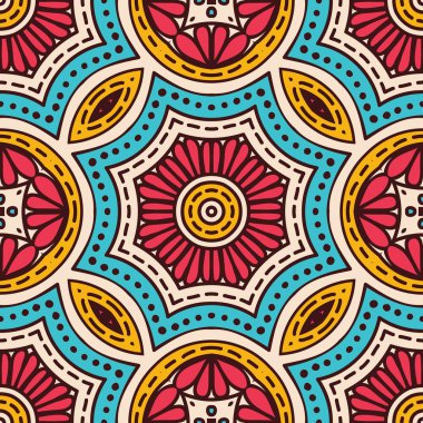 etnik çiçek seamless modeli