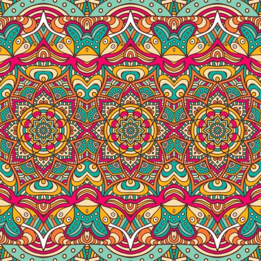 etnik çiçek seamless modeli