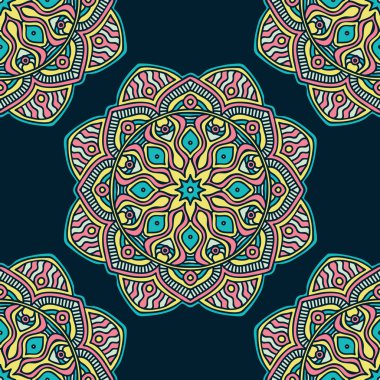 etnik çiçek seamless modeli