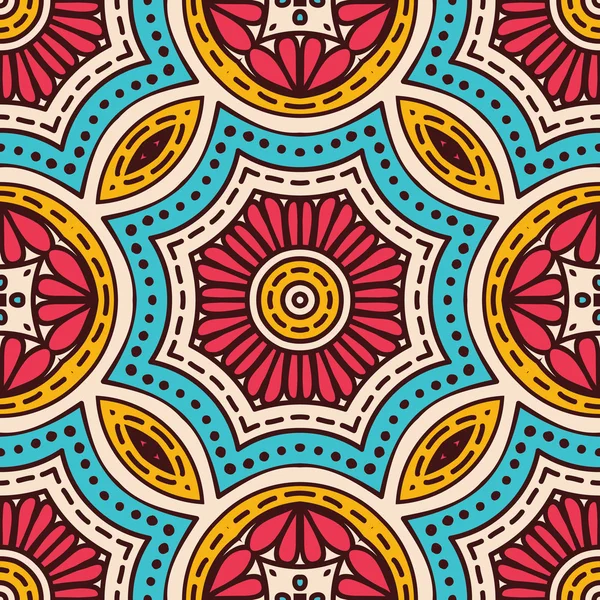 Ethnique floral motif sans couture — Image vectorielle