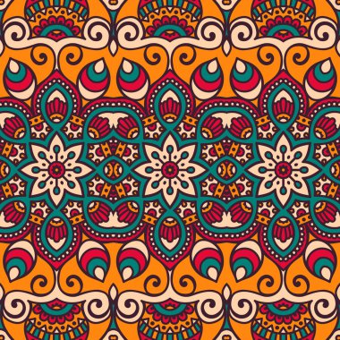 etnik çiçek seamless modeli