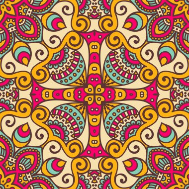 etnik çiçek seamless modeli