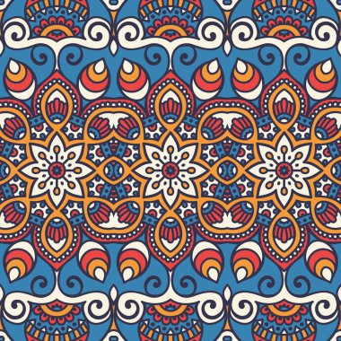 etnik çiçek seamless modeli