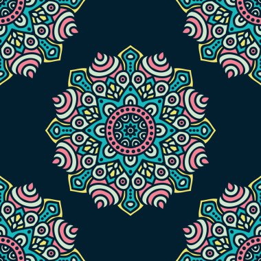 etnik çiçek seamless modeli