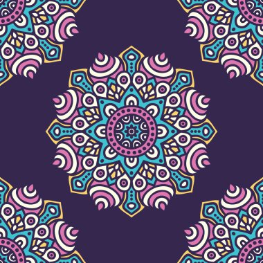 etnik çiçek seamless modeli