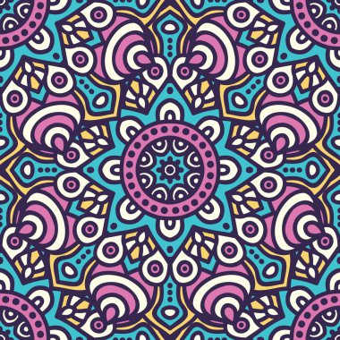 etnik çiçek seamless modeli