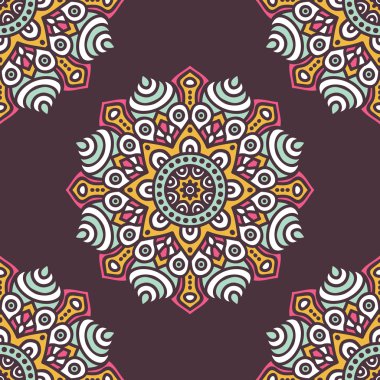 etnik çiçek seamless modeli