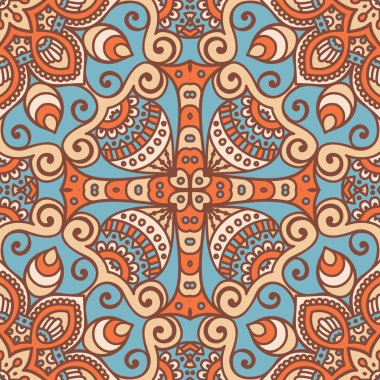 etnik çiçek seamless modeli