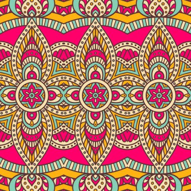 etnik çiçek seamless modeli