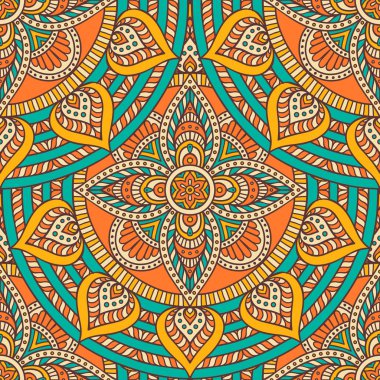 etnik çiçek seamless modeli