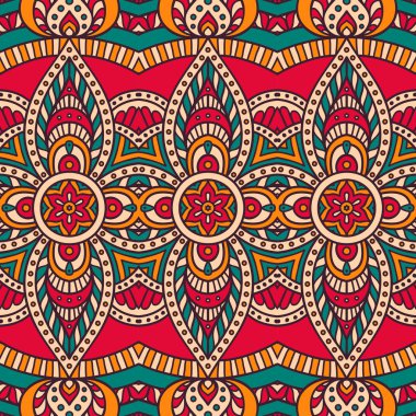 etnik çiçek seamless modeli