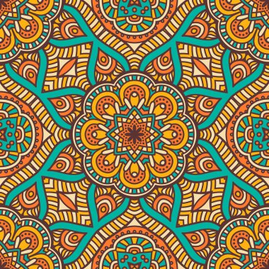 etnik çiçek seamless modeli