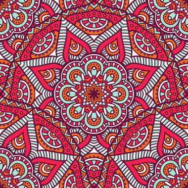 etnik çiçek seamless modeli