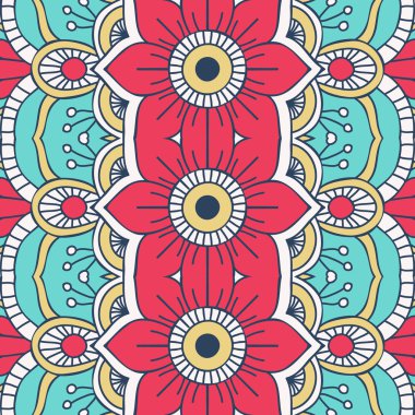 etnik çiçek seamless modeli